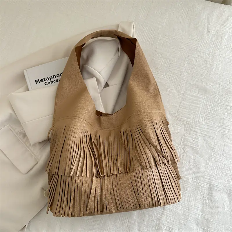 Korean Style Tassel Shoulder Bag Women Large Capacity - Image 3