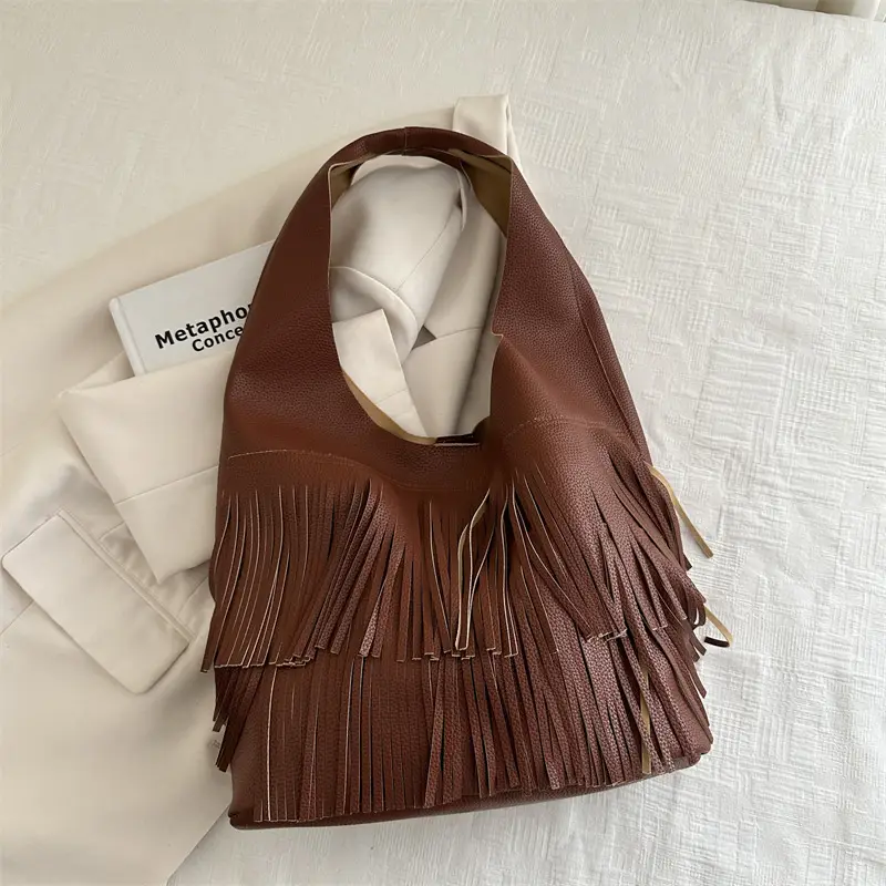 Korean Style Tassel Shoulder Bag Women Large Capacity - Image 4