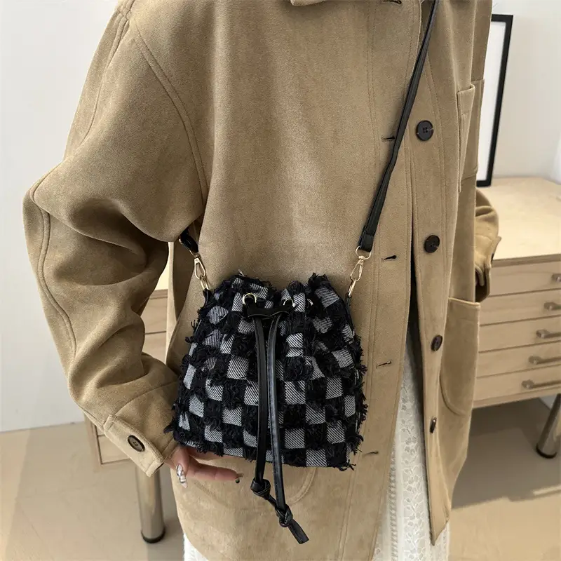 Blue Star Print Bucket Tote Bag for Women - Image 8