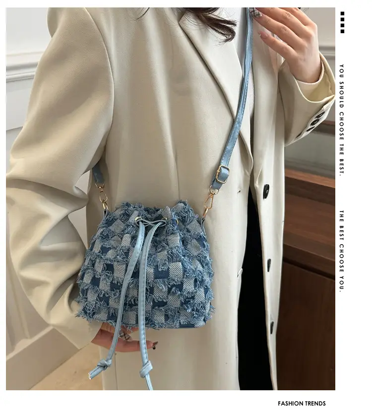 Blue Star Print Bucket Tote Bag for Women — feature 1