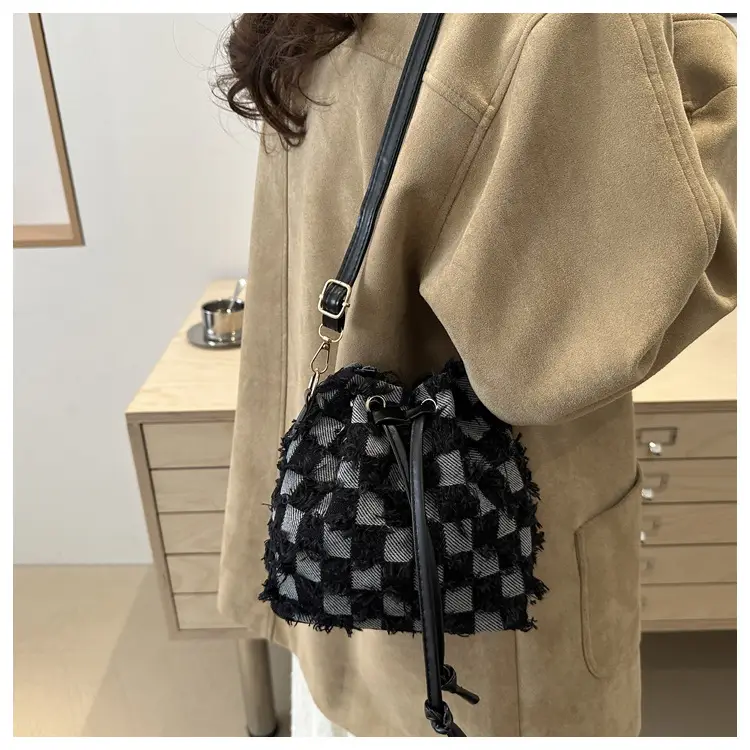 Blue Star Print Bucket Tote Bag for Women — feature 11
