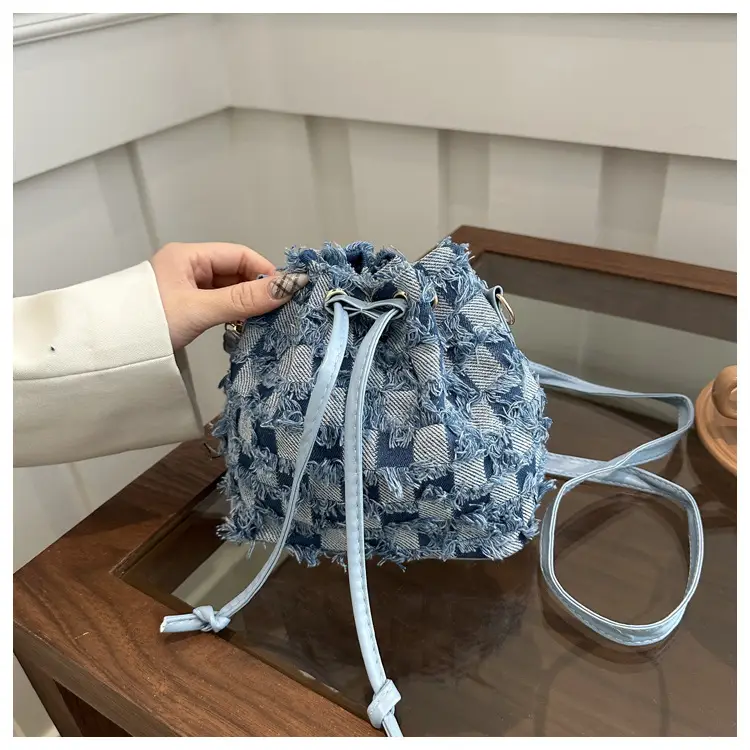 Blue Star Print Bucket Tote Bag for Women — feature 12