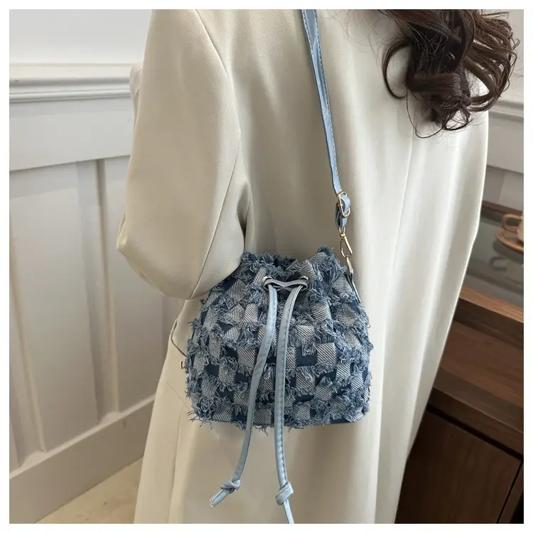 Blue Star Print Bucket Tote Bag for Women — feature 13