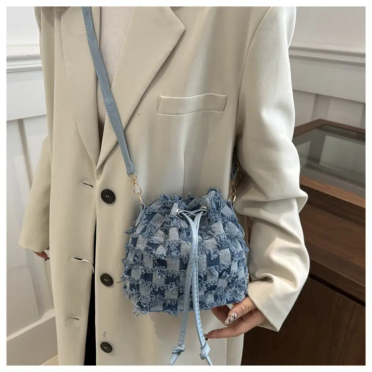 Blue Star Print Bucket Tote Bag for Women — feature 14