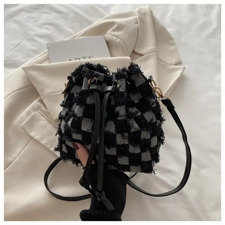Blue Star Print Bucket Tote Bag for Women — feature 30