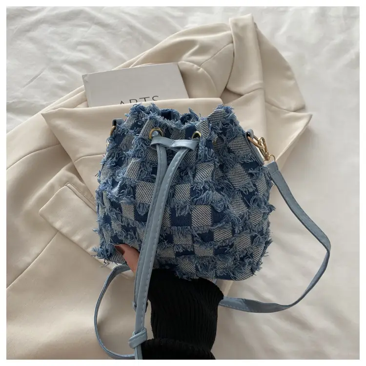 Blue Star Print Bucket Tote Bag for Women — feature 32