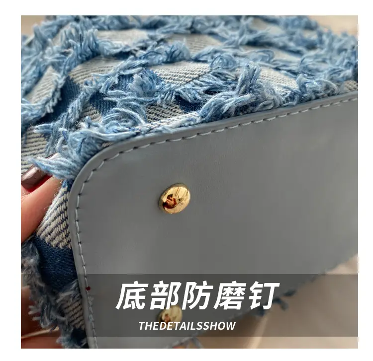 Blue Star Print Bucket Tote Bag for Women — feature 6