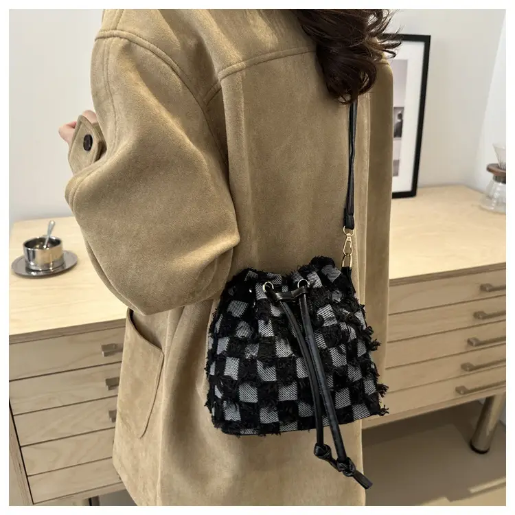 Blue Star Print Bucket Tote Bag for Women — feature 9
