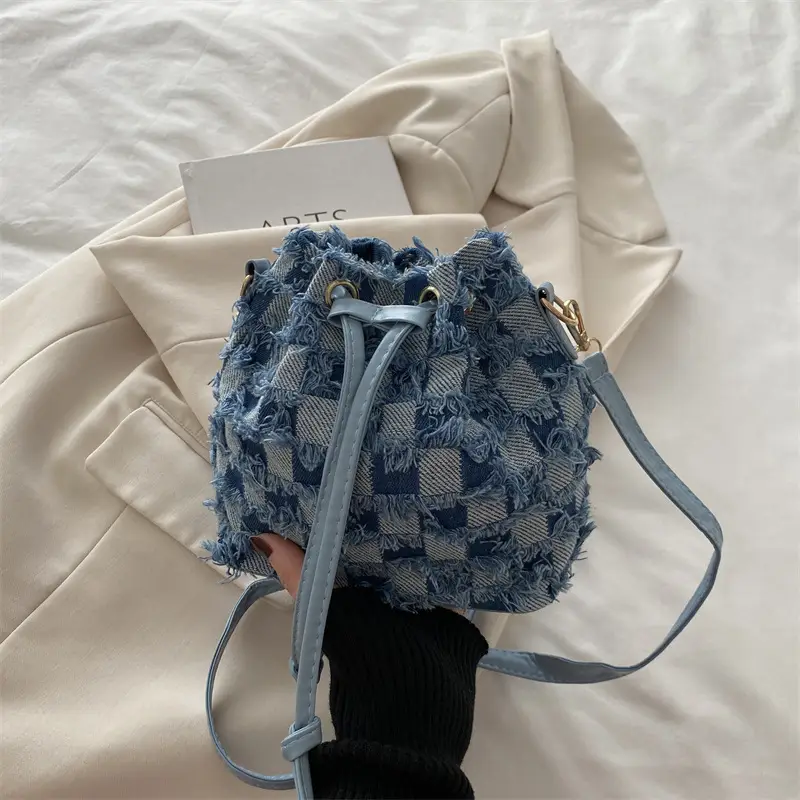 Blue Star Print Bucket Tote Bag for Women - Image 2
