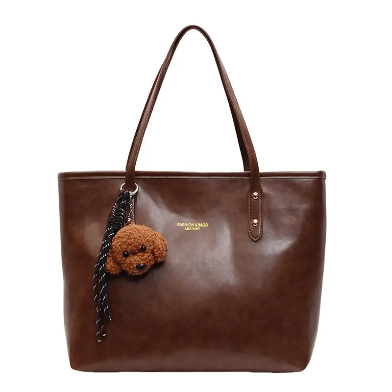 Vintage Brown Leather Tote Bag for Women 2025 - Image 8