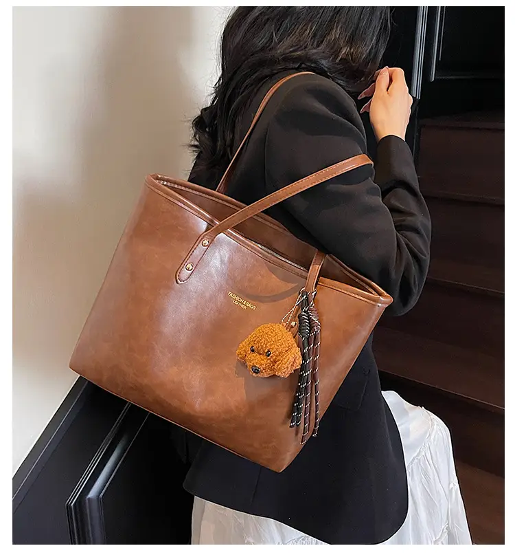 Vintage Brown Leather Tote Bag for Women 2025 — feature 2