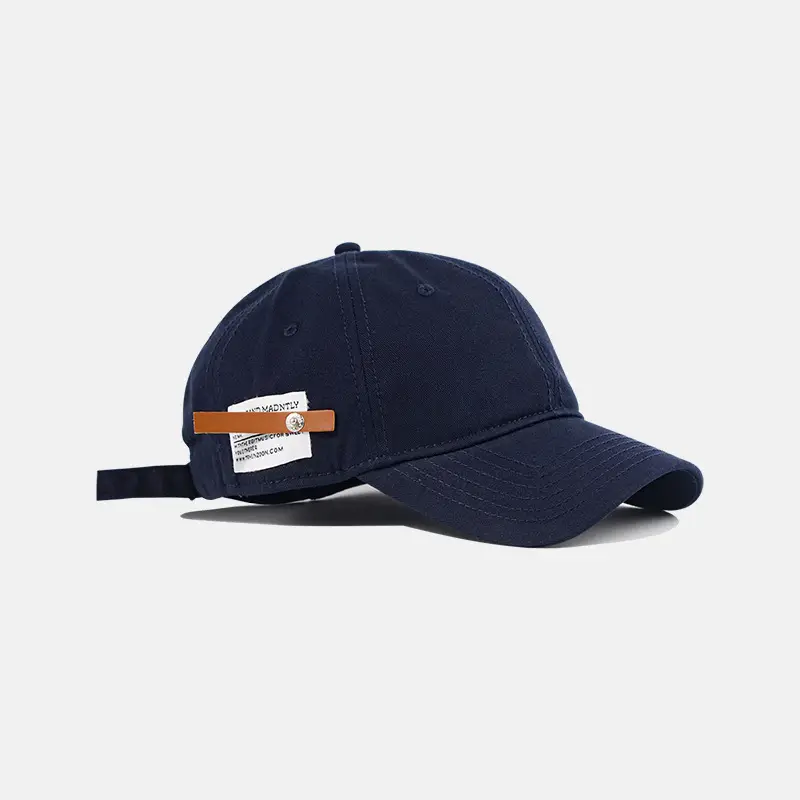 Women Men White Leather Baseball Cap with Lettering — feature 14