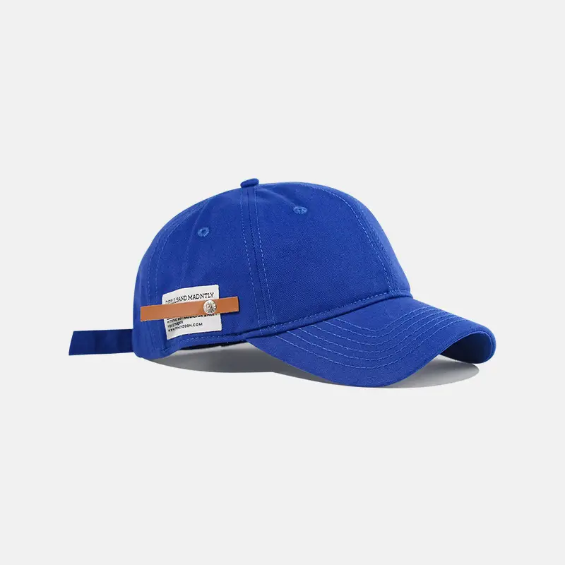Women Men White Leather Baseball Cap with Lettering — feature 15