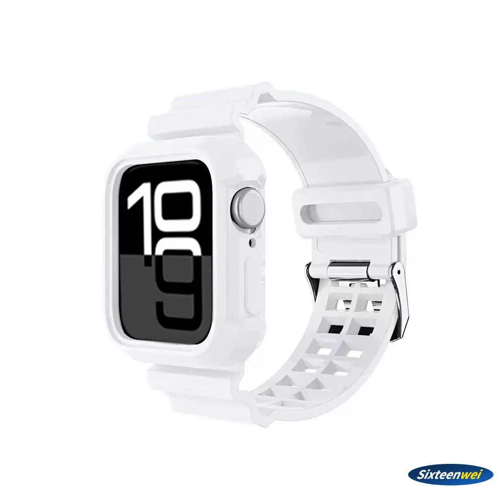 New Model Suitable for Apple Watch 10 Strap S11 Apple Glacier Transparent Strap 46mm Integrated Case Anti-Drop