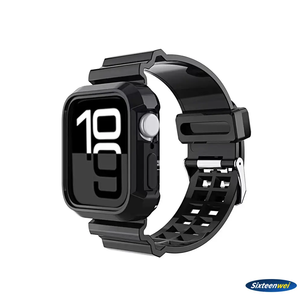 New Model Suitable for Apple Watch 10 Strap S11 Apple Glacier Transparent Strap 46mm Integrated Case Anti-Drop