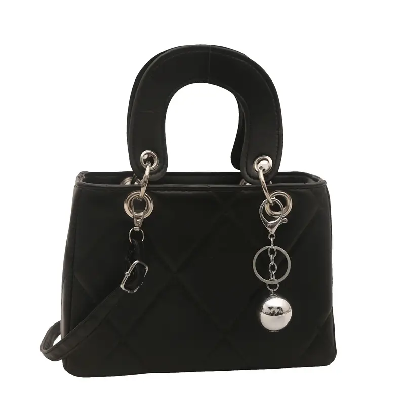 White Rhombic Embroidery Shoulder Bag for Women - Image 9