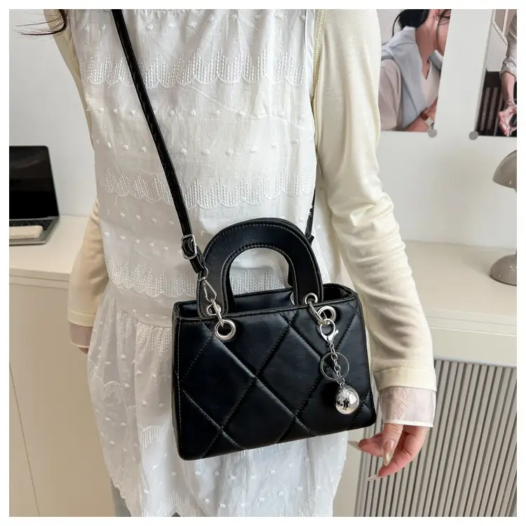 White Rhombic Embroidery Shoulder Bag for Women — feature 10