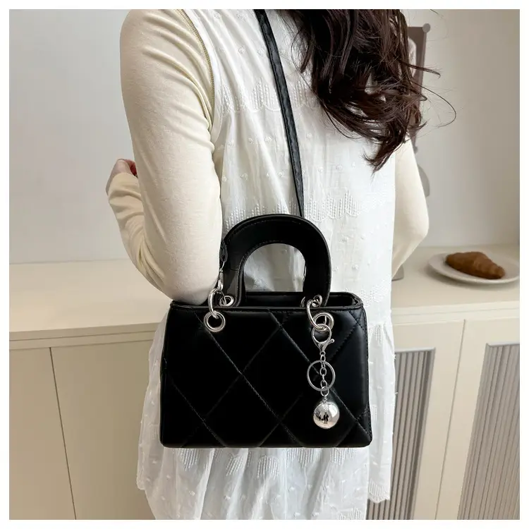 White Rhombic Embroidery Shoulder Bag for Women — feature 9