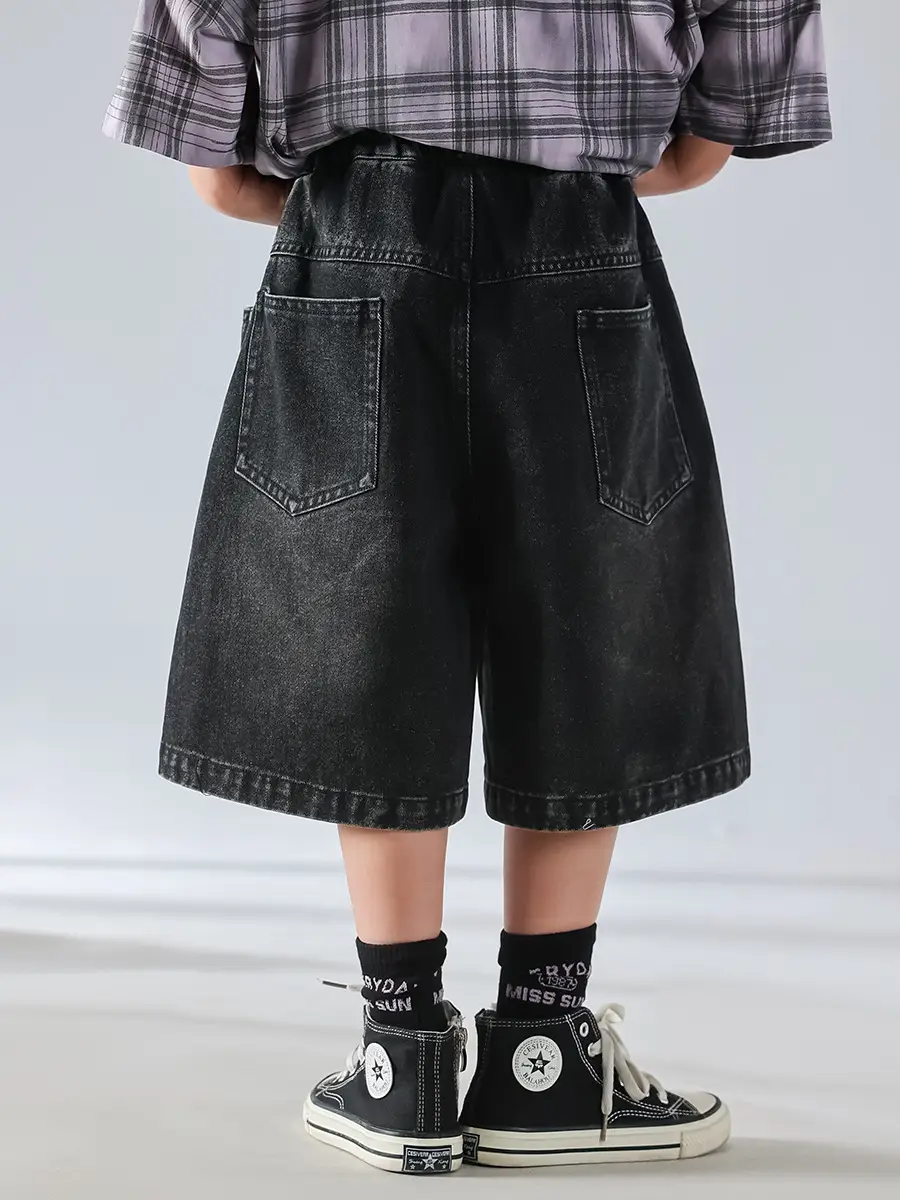 Boys Plaid Denim Shorts Summer T-Shirt 2025 — feature 13