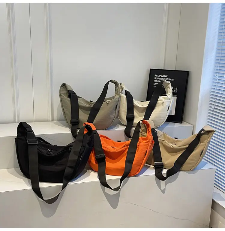 Women's Orange Crossbody Bag Nylon 2025 — feature 1