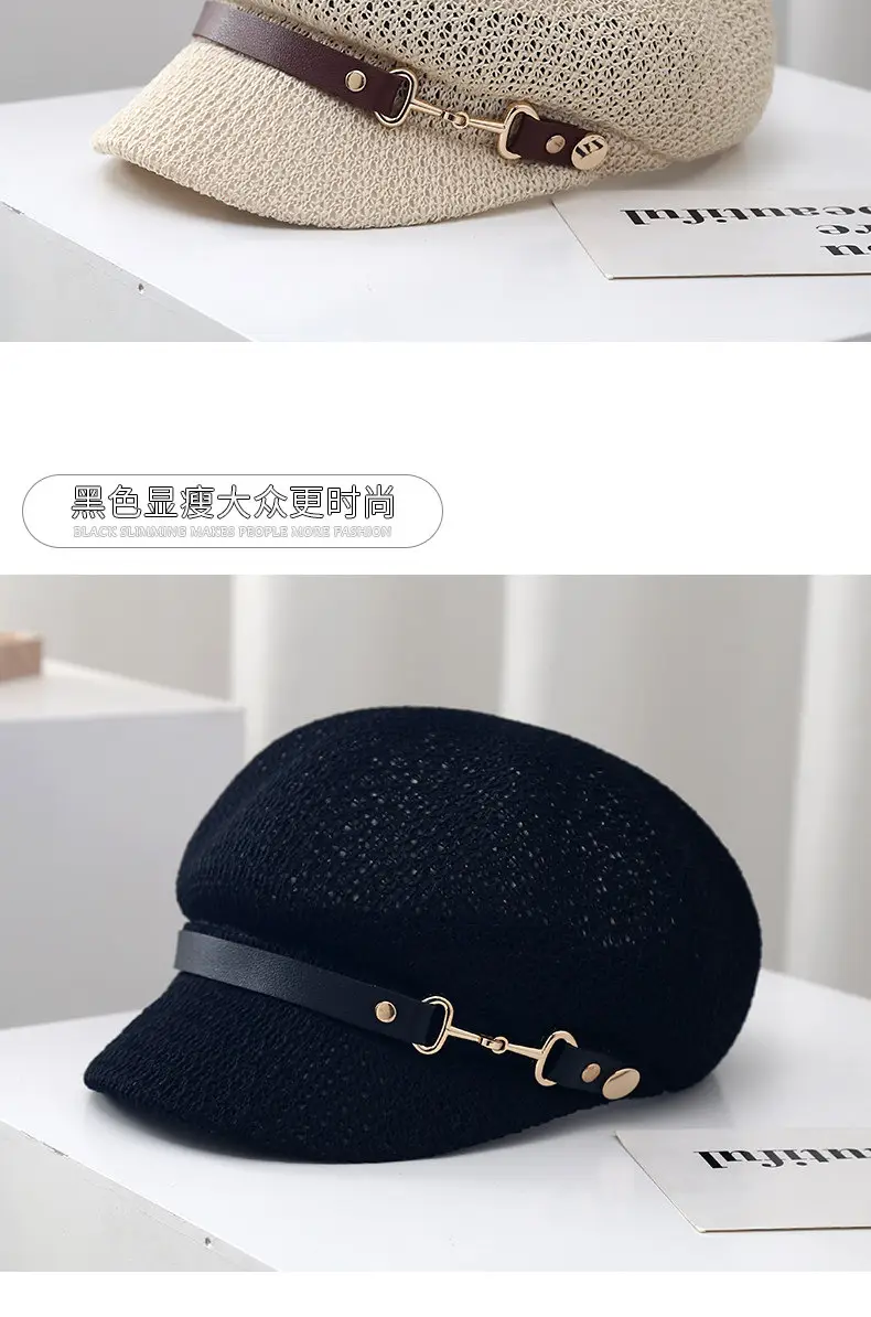 Women Hollow Breathable Beret Hat with Sun Protection — feature 14