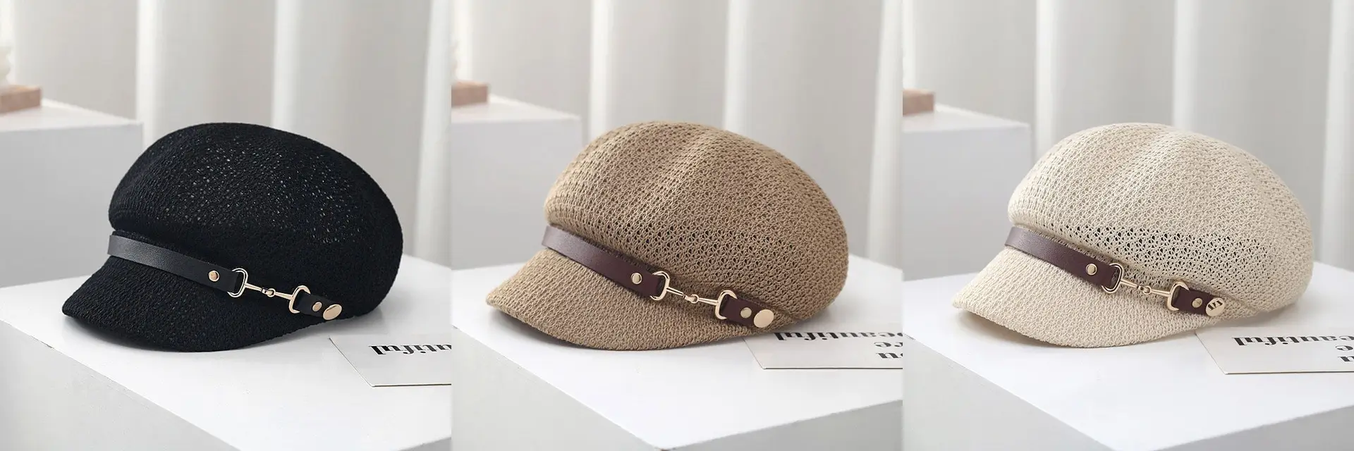 Women Hollow Breathable Beret Hat with Sun Protection — feature 6
