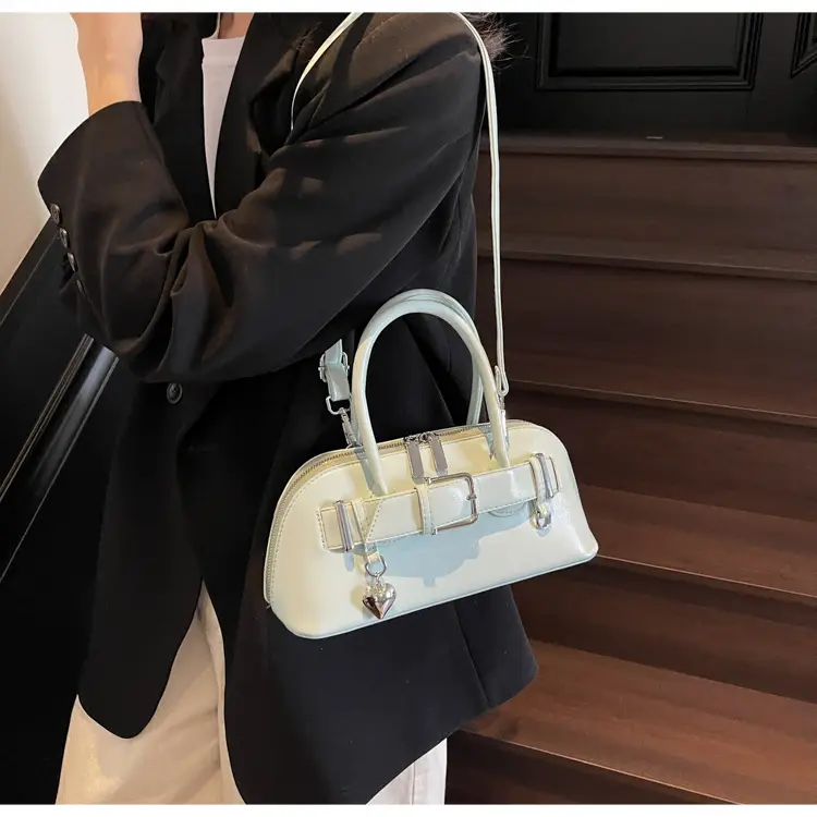 Women's Tan Belt Buckle Shoulder Crossbody Bag — feature 13