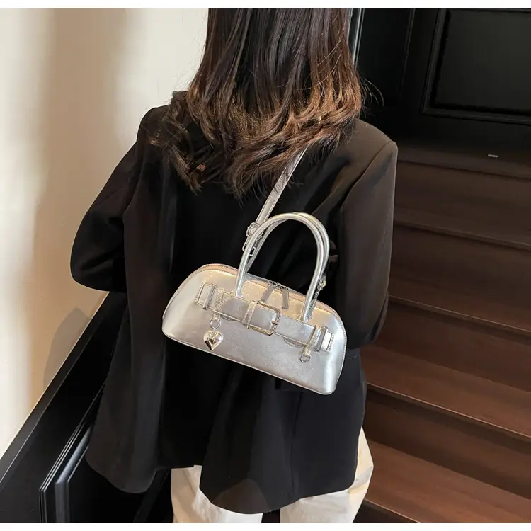 Women's Tan Belt Buckle Shoulder Crossbody Bag — feature 15