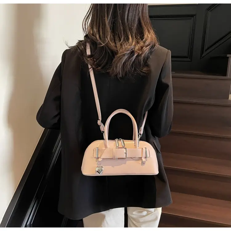 Women's Tan Belt Buckle Shoulder Crossbody Bag — feature 9