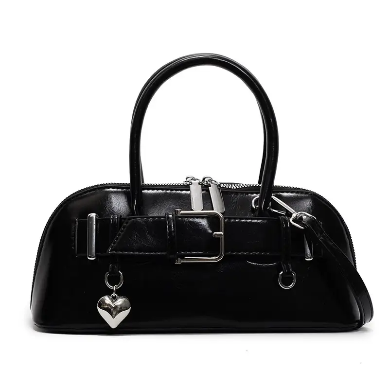 Women's Tan Belt Buckle Shoulder Crossbody Bag - Image 3