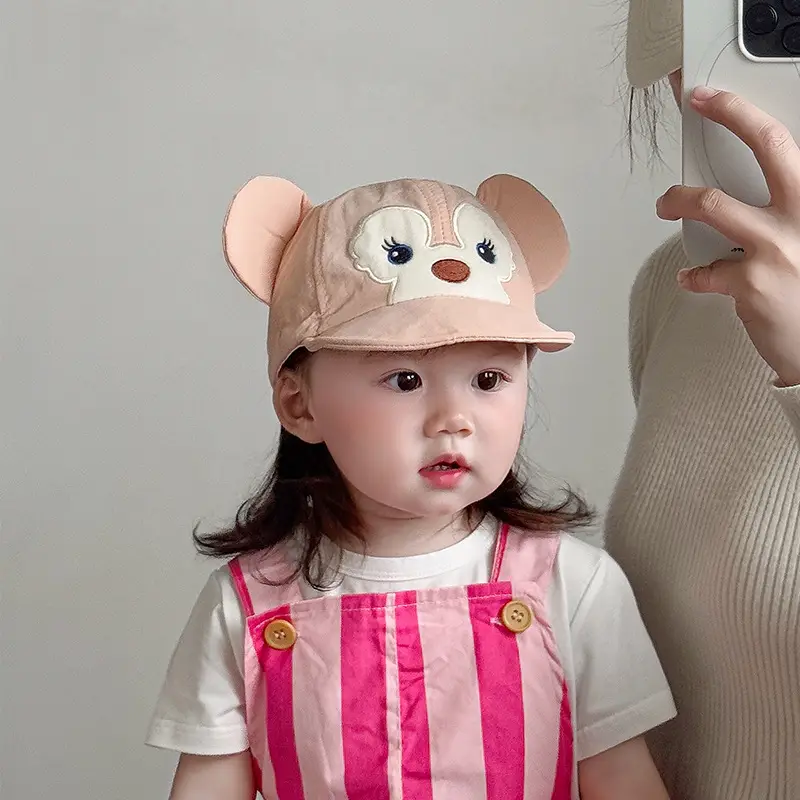 Baby Bear Hat with Soft Brim Cap for Girls Travel Sunshade — feature 1