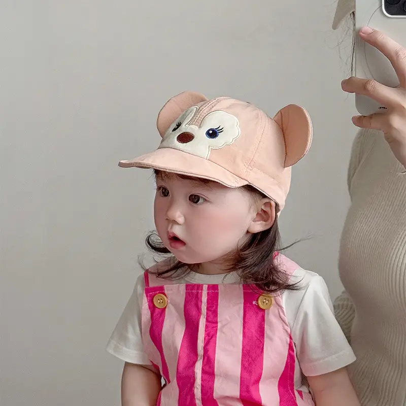 Baby Bear Hat with Soft Brim Cap for Girls Travel Sunshade — feature 3
