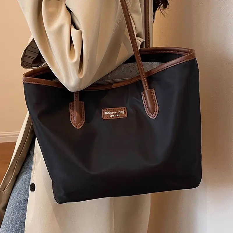 Navy Blue Oxford Tote Bag for Women Large Capacity - Image 4