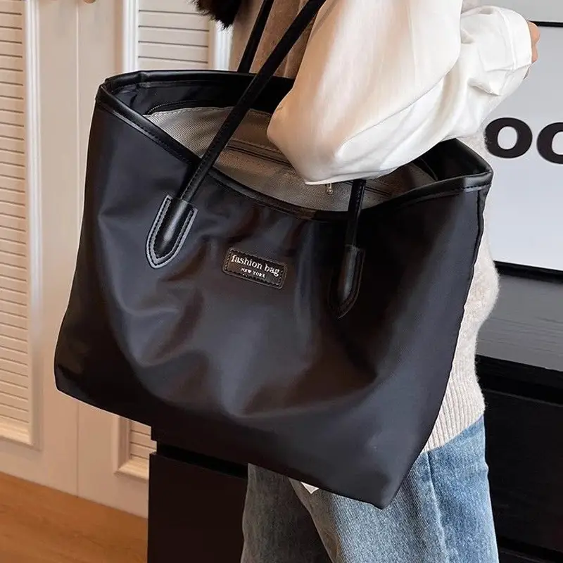 Navy Blue Oxford Tote Bag for Women Large Capacity - Image 5