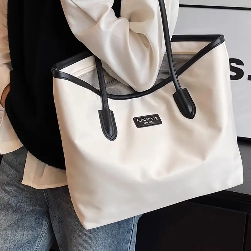 Navy Blue Oxford Tote Bag for Women Large Capacity - Image 6