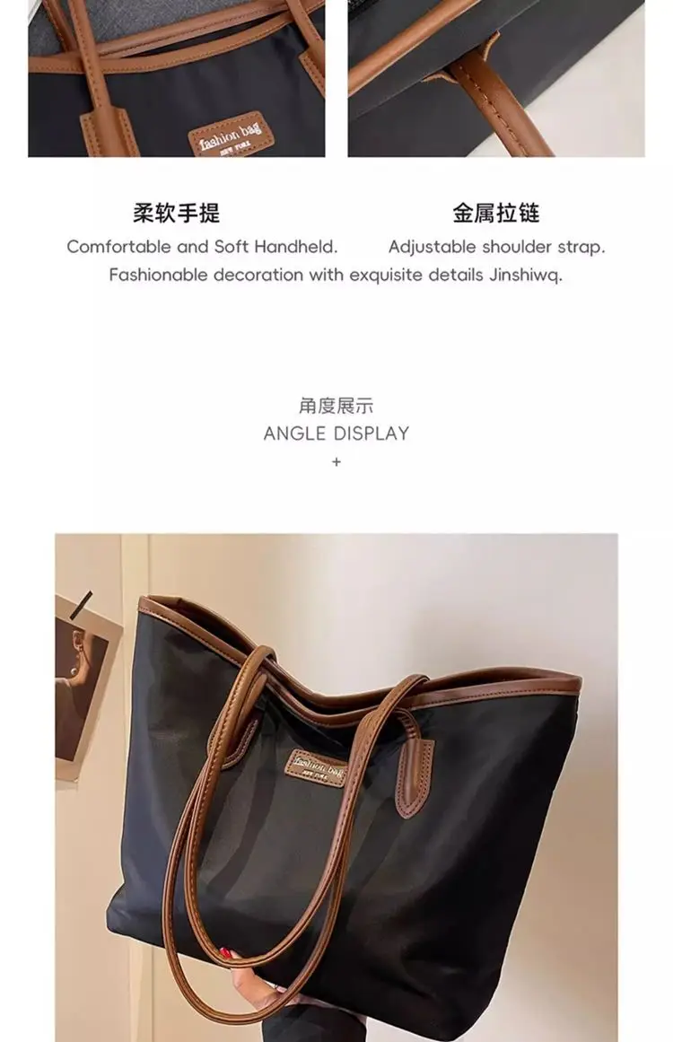 Navy Blue Oxford Tote Bag for Women Large Capacity — feature 29