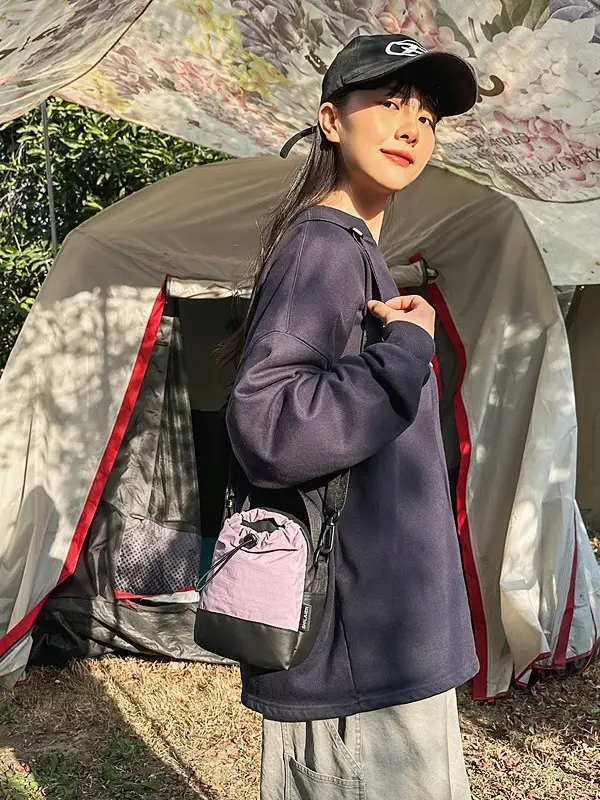 Crossbody Mobile Phone Bag with Water Cup & Drawstring Closure - Image 8