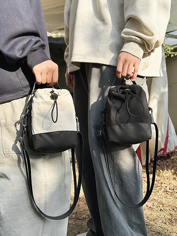 Crossbody Mobile Phone Bag with Water Cup & Drawstring Closure - Image 9