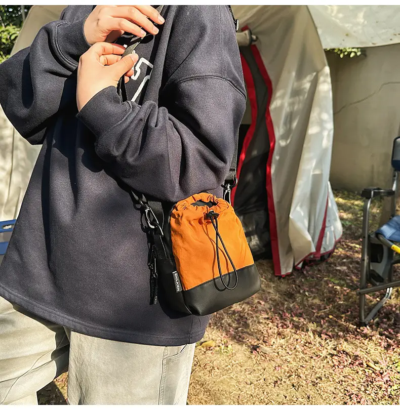 Crossbody Mobile Phone Bag with Water Cup & Drawstring Closure — feature 19