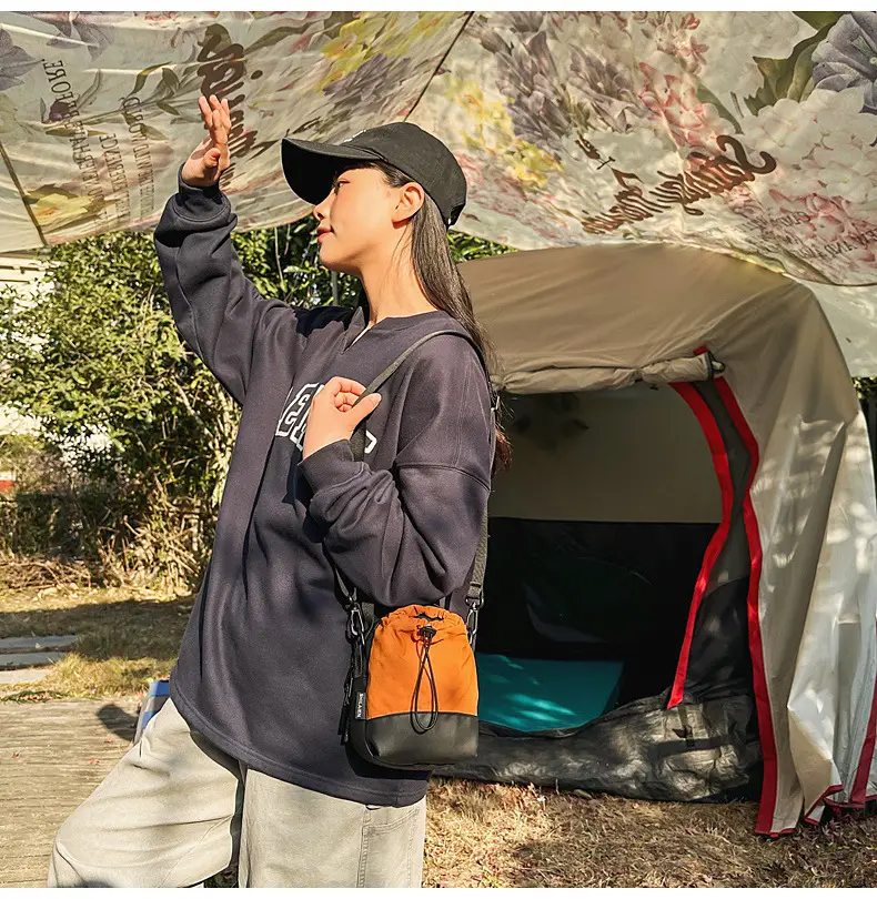 Crossbody Mobile Phone Bag with Water Cup & Drawstring Closure — feature 20