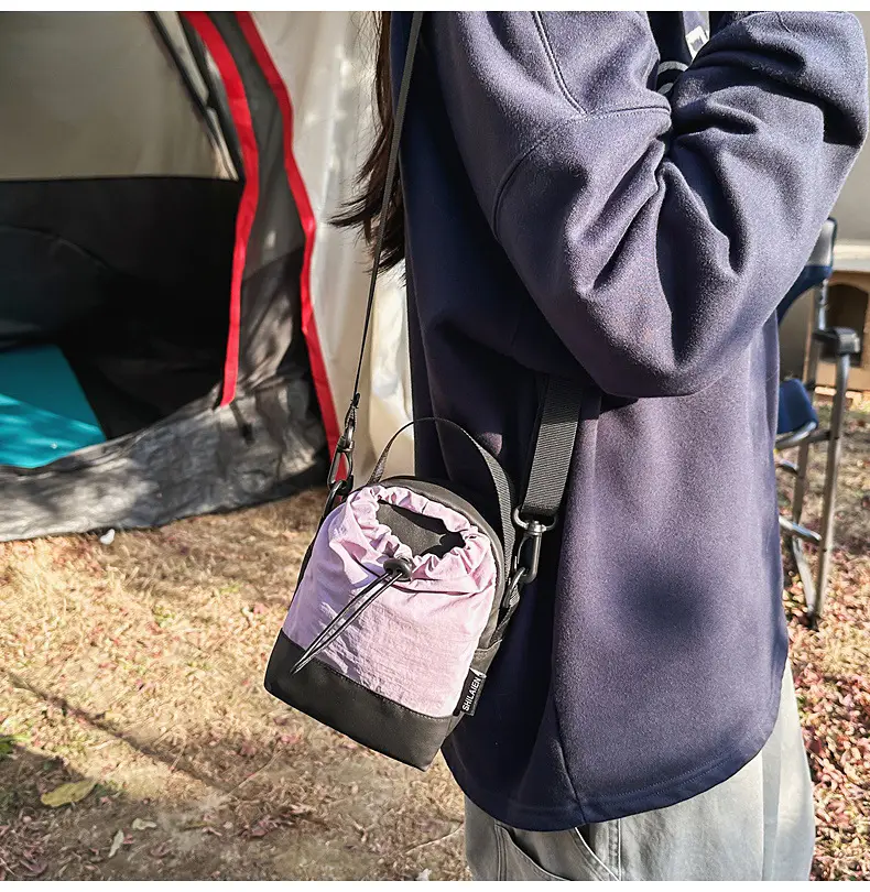 Crossbody Mobile Phone Bag with Water Cup & Drawstring Closure — feature 26