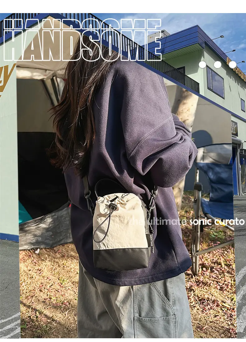 Crossbody Mobile Phone Bag with Water Cup & Drawstring Closure — feature 3