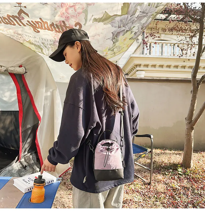 Crossbody Mobile Phone Bag with Water Cup & Drawstring Closure — feature 30