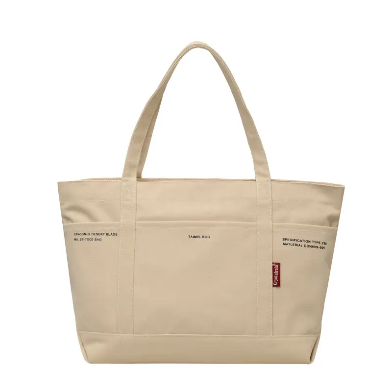 Blue Canvas Large Shoulder Bag for Women - Image 9