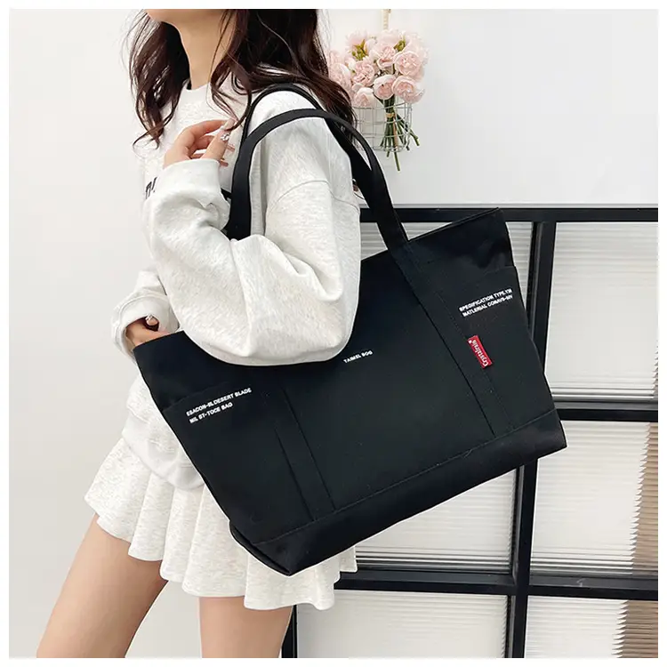 Blue Canvas Large Shoulder Bag for Women — feature 10