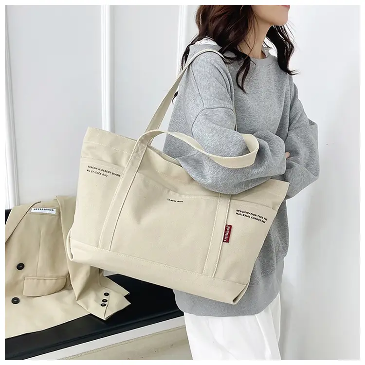 Blue Canvas Large Shoulder Bag for Women — feature 12