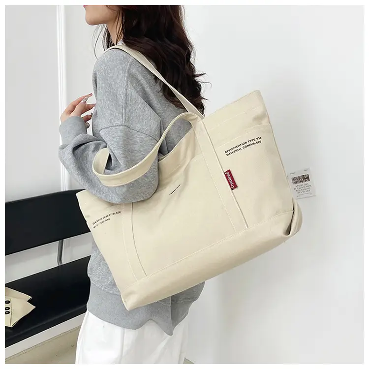 Blue Canvas Large Shoulder Bag for Women — feature 13