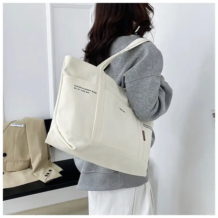 Blue Canvas Large Shoulder Bag for Women — feature 14