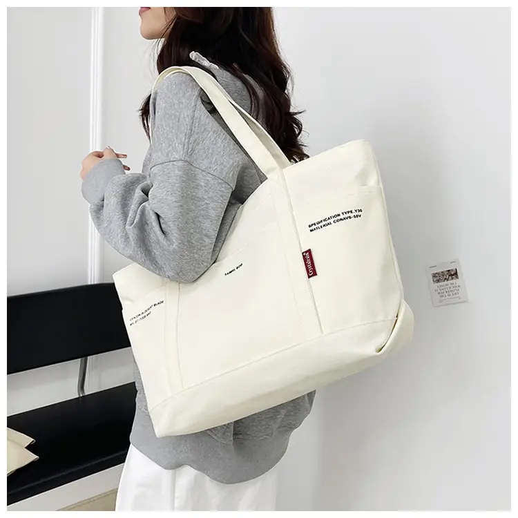 Blue Canvas Large Shoulder Bag for Women — feature 15