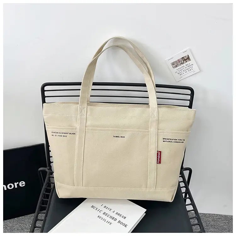 Blue Canvas Large Shoulder Bag for Women — feature 18